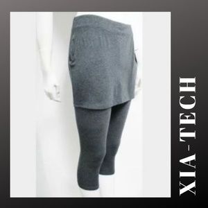 Xia-Tech | Skirted Athleisure Gray Capri Leggings